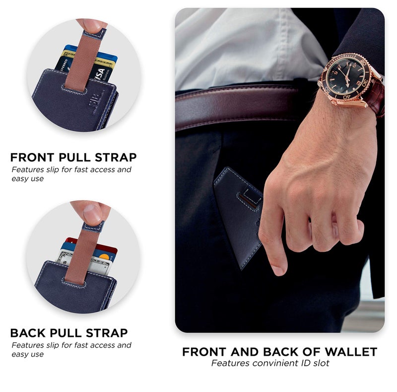 SERMAN BRANDS RFID Blocking Slim Money Clip Wallet â€“ Leather Bifold Front Pocket Minimalist Mens Wallet with Money Clip for Men, Small Credit Card Holder Wallet - Travel Wallet with Gift Box - Image 5